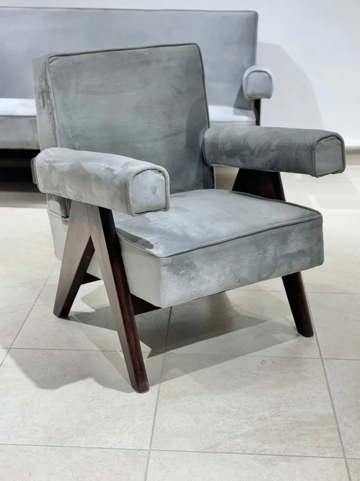 Pamono Sofa and Armchairs Set by Pierre Jeanneret from Pierre Jeanneret, 1952, Set of 3 Sale