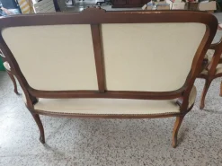 Pamono Sofa and Two Armchairs with Walnut Frame Embroidered Upholstery, Set of 3 Best