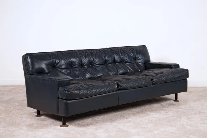 Pamono Sofas and Square Model Armchair by Marco Zanuso for Arflex, Italy, 1962, Set of 3 Outlet