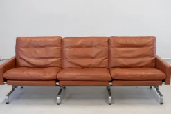 Pamono Sofas in Cognac Leather attributed to Paul Kjaerholm for Kold Christensen, 1970s, Set of 3 Clearance