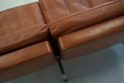 Pamono Sofas in Cognac Leather attributed to Paul Kjaerholm for Kold Christensen, 1970s, Set of 3 Clearance