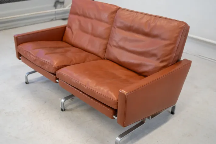 Pamono Sofas in Cognac Leather attributed to Paul Kjaerholm for Kold Christensen, 1970s, Set of 3 Clearance