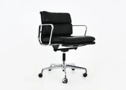 Pamono Soft Pad Chair in Black Leather by Charles & Ray Eames for Vitra, 1970s New