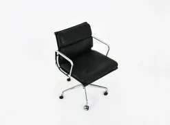 Pamono Soft Pad Chair in Black Leather by Charles & Ray Eames for Vitra, 1970s New