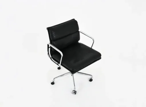 Pamono Soft Pad Chair in Black Leather by Charles & Ray Eames for Vitra, 1970s New
