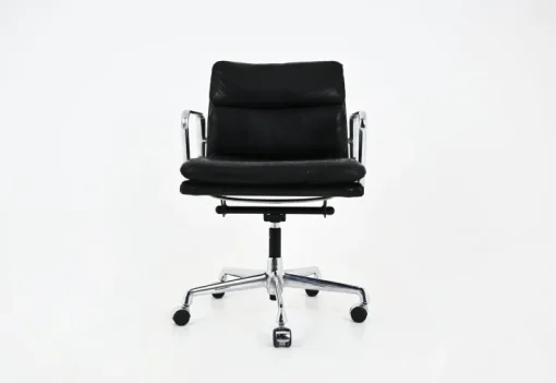 Pamono Soft Pad Chair in Black Leather by Charles & Ray Eames for Vitra, 1970s New