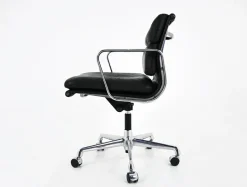 Pamono Soft Pad Chair in Black Leather by Charles & Ray Eames for Vitra, 1970s New