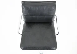 Pamono Soft Pad Chair in Black Leather by Charles & Ray Eames for Vitra, 1970s New