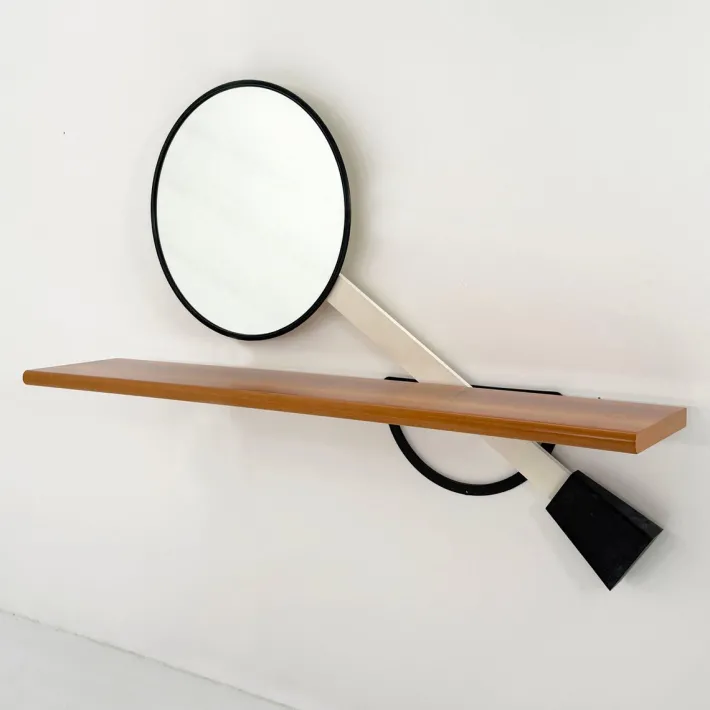 Pamono Solemio Console Wall Table with Mirror by Giotto Stoppino for Acerbis, 1980s Online