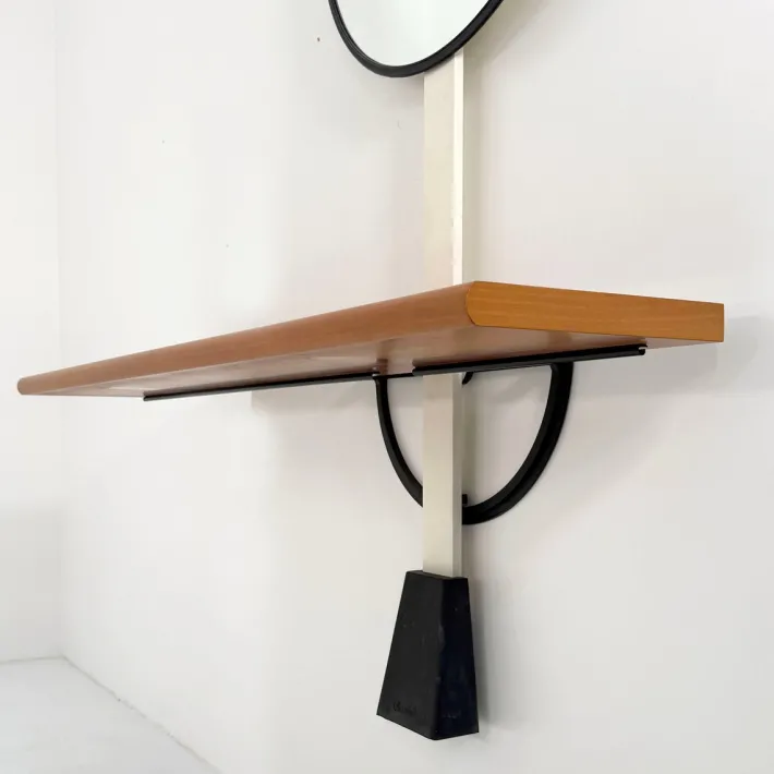 Pamono Solemio Console Wall Table with Mirror by Giotto Stoppino for Acerbis, 1980s Online
