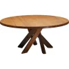 Pamono Solid Elm T21 Round Dining Table Pierre Chapo, France, 1973 Clearance