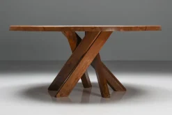 Pamono Solid Elm T21 Round Dining Table Pierre Chapo, France, 1973 Clearance