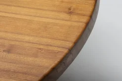 Pamono Solid Elm T21 Round Dining Table Pierre Chapo, France, 1973 Clearance