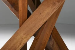 Pamono Solid Elm T21 Round Dining Table Pierre Chapo, France, 1973 Clearance