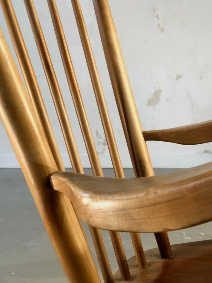 Pamono Solid Wood Rocking Chair, 1950s Sale