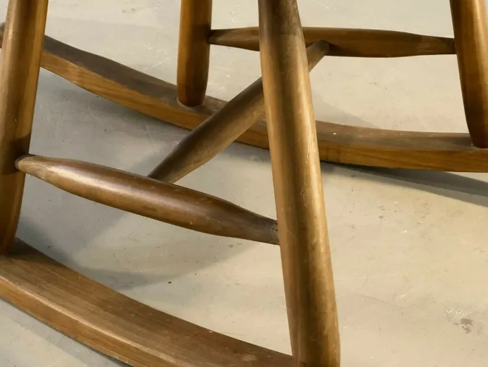 Pamono Solid Wood Rocking Chair, 1950s Sale
