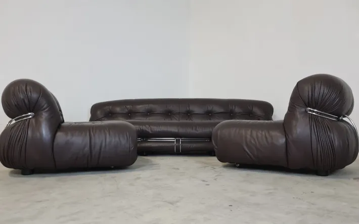 Pamono Soriana Living Room Set by Afra and Tobia Scarpa for Cassina, 1969, Set of 3 Best