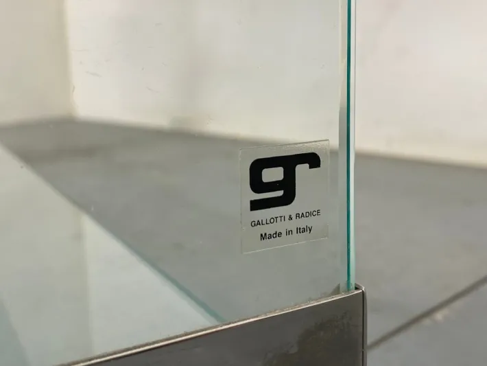 Pamono Space Age Glass Trolley Side Table from Gallotti & Radice, Italy, 1970s Clearance