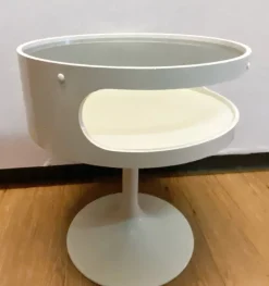 Pamono Space Age Luna Side Table with Glass Plate from Opal Möbel Outlet