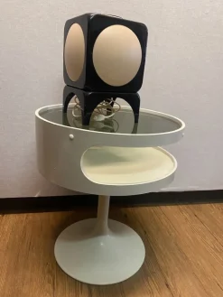 Pamono Space Age Luna Side Table with Glass Plate from Opal Möbel Outlet