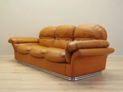 Pamono Space Age Orange Leather Sofa, Italy, 1960s Best