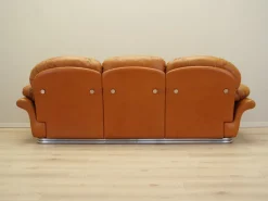 Pamono Space Age Orange Leather Sofa, Italy, 1960s Best