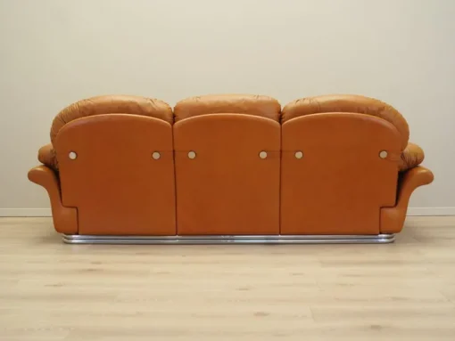 Pamono Space Age Orange Leather Sofa, Italy, 1960s Best