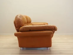 Pamono Space Age Orange Leather Sofa, Italy, 1960s Best