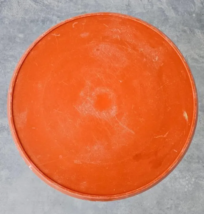 Pamono Space Age Orange Patio Table Model Diablo by Kovinoplastika, Former Yugoslavia, 1970s Sale