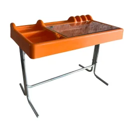 Pamono Space Age Orix Orange Writing Desk by Vittorio Parigi and Nani Prina for Molteni, 1970s Hot
