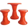Pamono Space Age Patio Set in Orange Plastic, 1970s, Set of 3 New