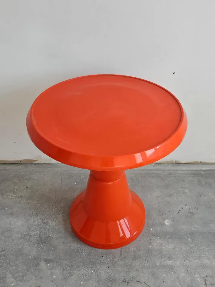 Pamono Space Age Patio Set in Orange Plastic, 1970s, Set of 3 New