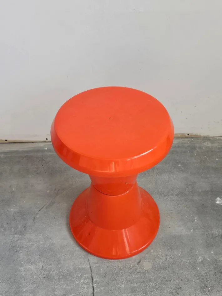 Pamono Space Age Patio Set in Orange Plastic, 1970s, Set of 3 New