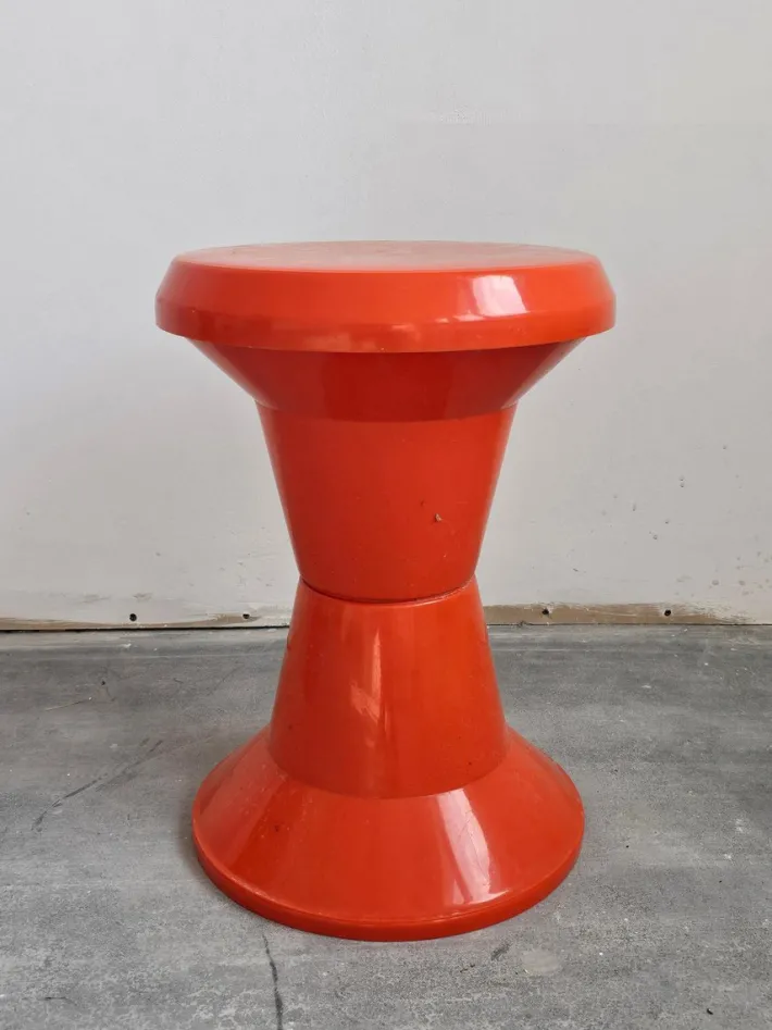 Pamono Space Age Patio Set in Orange Plastic, 1970s, Set of 3 New