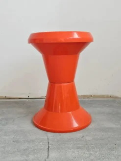 Pamono Space Age Patio Set in Orange Plastic, 1970s, Set of 3 New