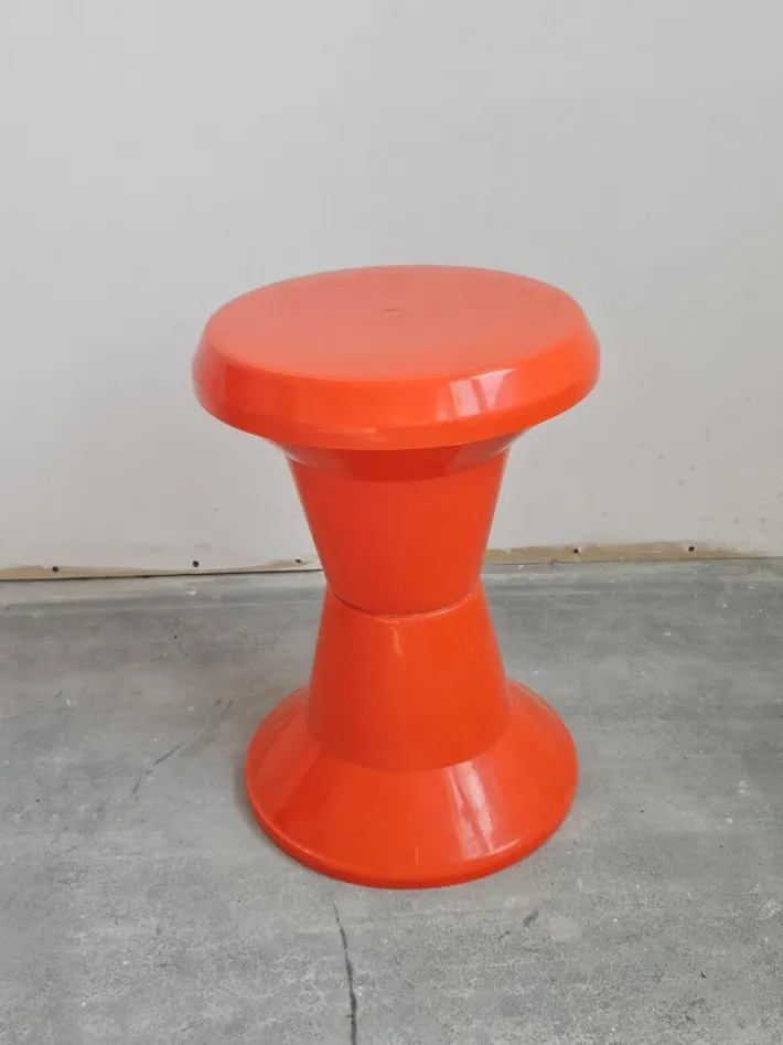 Pamono Space Age Patio Set in Orange Plastic, 1970s, Set of 3 New