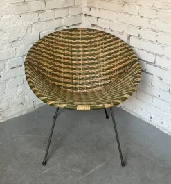 Pamono Space Age Pop Art Armchair in Vinyl Weave, 1950s-1960s New