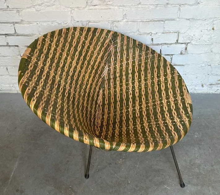 Pamono Space Age Pop Art Armchair in Vinyl Weave, 1950s-1960s New