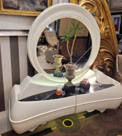 Pamono Space Age Style Dressing Table in Lacquered Wood and Fiberglass from DBM, Italy, 1970s Best