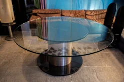 Pamono Space Age Table in Marble, Glass and Steel, 1970s Hot