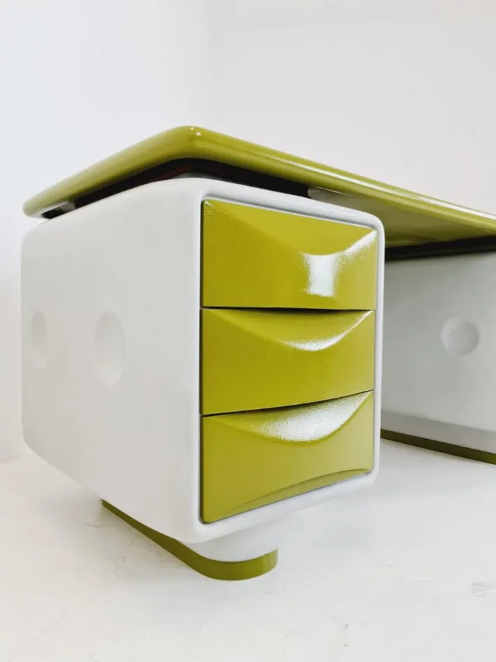 Pamono Space Age Writing Desk in Fiberglass by Ernest Igl for Wilhelm Werndl, 1970s