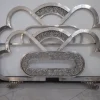 Pamono Spanish Art Deco Nickel Double Bed with Decorative Floral Elements, 1930, Set of 2 Hot
