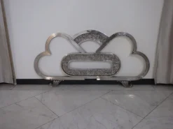 Pamono Spanish Art Deco Nickel Double Bed with Decorative Floral Elements, 1930, Set of 2 Hot