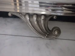 Pamono Spanish Art Deco Nickel Double Bed with Decorative Floral Elements, 1930, Set of 2 Hot