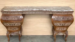 Pamono Spanish Baroque Dressing Table in Hand Carved Walnut & Burl, 1940s Outlet