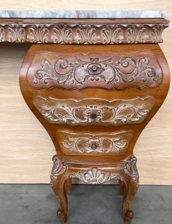 Pamono Spanish Baroque Dressing Table in Hand Carved Walnut & Burl, 1940s Outlet