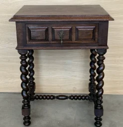 Pamono Spanish Carved Nightstands with Low Shelves, 1890s, Set of 2 Outlet
