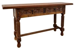 Pamono Spanish Castilian Console with Drawers and Turned Legs, 1890s Online