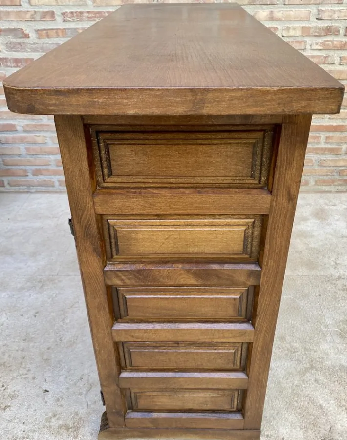 Pamono Spanish Catalan Carved Walnut Chest of Drawers, Highboy or Console, 1920s Discount