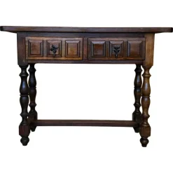 Pamono Spanish Console Table with Carved Drawers, 1940s Clearance